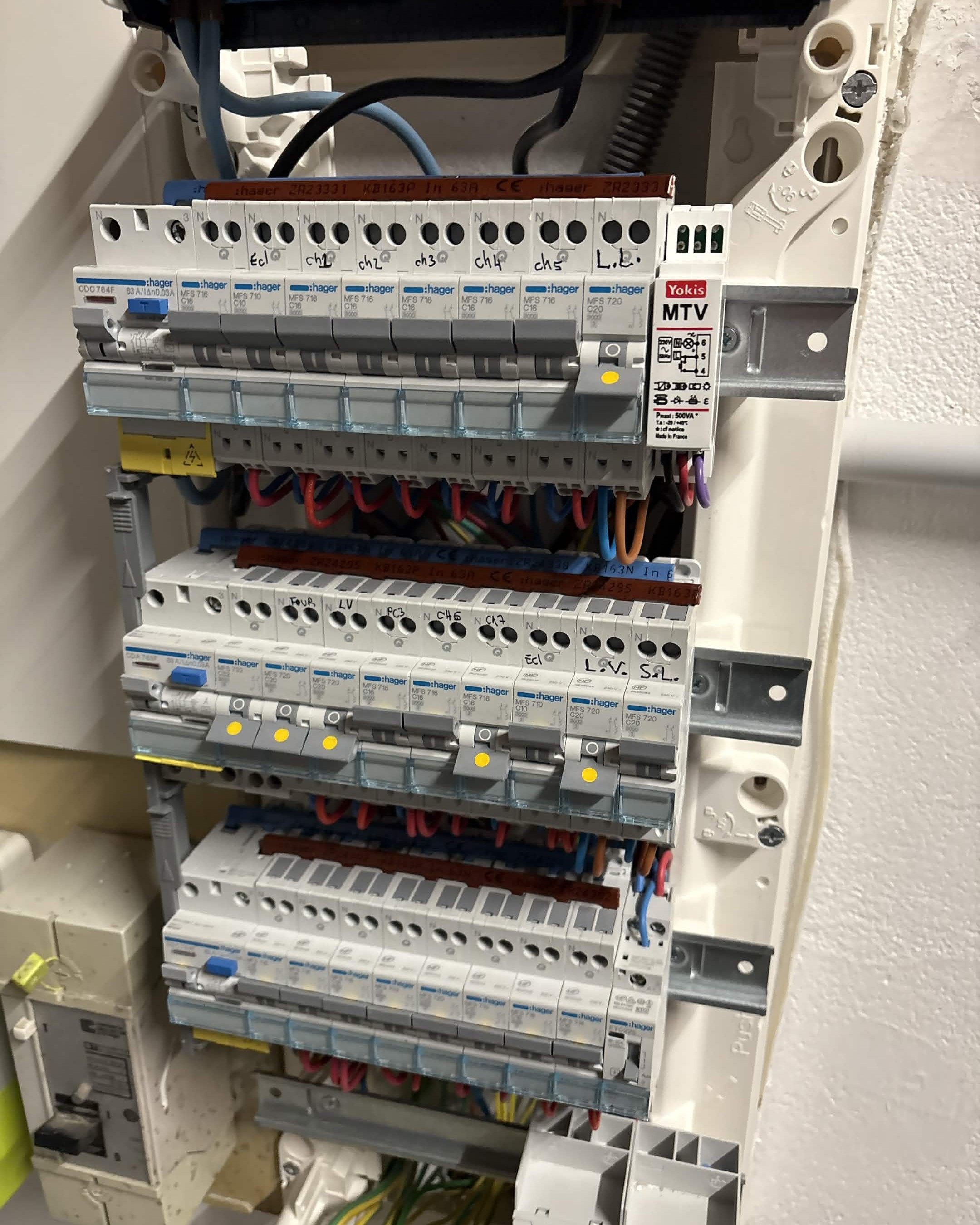 Tableau électrique installé par Jules Delagneau
